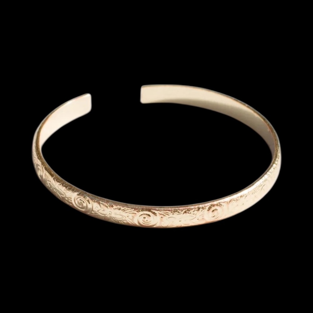 Our Spare Change Floral Textured Cuff Bracelet